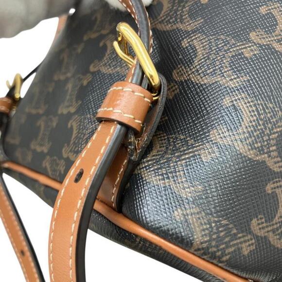 CELINE Brown Coated Canvas Backpack - Picture 14 of 16